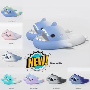 2024 designer sandles Summer Home Women Shark Slippers Anti-skid EVA Solid Color Couple Parents Outdoor Cool Indoor Household Funny Shoes 36-45