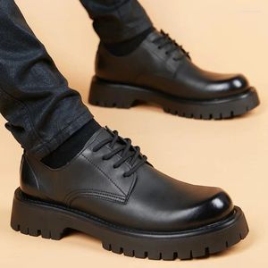 Casual Shoes Mens Business Wedding Formal Dress Platform LACE-UP Original lädersko andas trend sneakers Gentle Footwear