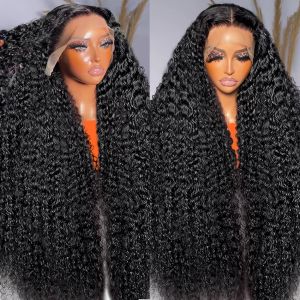 Wigs 250 Density Curly 13x6 Hd Transparent Lace Front Wig Water Wave Lace Frontal Human Hair Wigs 13x4 Deep Wave Brazilian For Women
