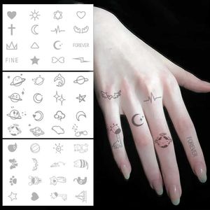 Tatuagem Suco de suco de suco de tatuagem temporária de tatuagem corporal amor em inglês alfabeto feminino semi -permanente braço de mão de tamanho pequeno decoração de tatuagem 240426