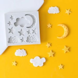 Moldes lua estrelas nuvens bolo decoração de molde fondant bolo de silicone molde diy chocolate mousse cozinha cozida molde de molde de pastelaria