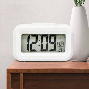 Relógios Mini Música Alarmes Digital Clock Backlight Snooze Mudo calendário Alaways Alaways On Table Clocks Relógios de LEDs eletrônicos de temperatura