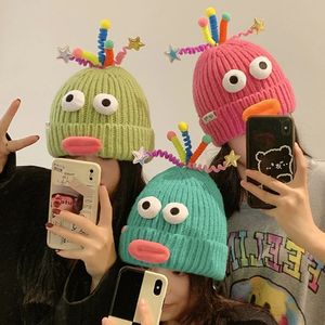Eğlenceli Beanie Hat Slouchy Adorkable Komik Palyaço Cadılar Bayramı Aksesuarları Beanies Lise Gençler Toptan 240415
