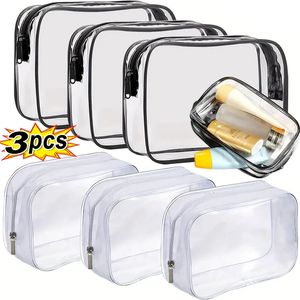 13PCS透明なPVCストレージバッグ旅行オーガナイザークリアメイクアップバッグ美容師化粧品ビューティーケーストイレタリー洗浄240419