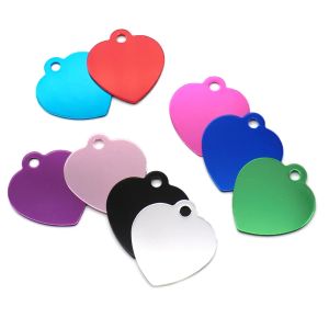 Tags Wholesale 100Pcs Personalized Heart Dog Tag Pet Dog ID Name Wedding Gift Tag Card Customized Laser Name Dog Collar Accessories