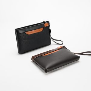 2024 New Business Men's Handheld Bag Large Capacity leather Handheld Bag Men's Long Wallet Hot Selling Wallet black brown