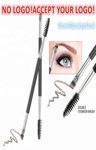 Eyelash Eyebrow Makeup Brushes Anpassade logotyp Double Head Brush Mascara Wand Applicator1957988