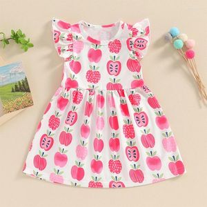 Girl Dresses Kids Kids Baby Summer Dress Fruit Stampa manica a fluttuazione A-Line Princess Party Dressing