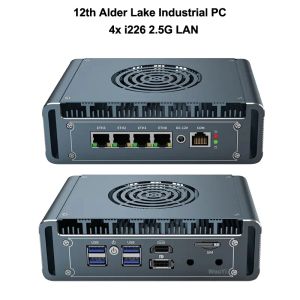 Controla o Mini PC sem fãs Alder Lake Intel Core i7 1265U I51235U Pentium Gold 8505 4x Intel I226V 2.5G LAN DDR4 PfSense Firewall Router