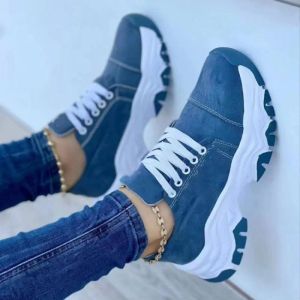 Boots Ladies Shoes on Sale 2023 New Fashion Lace Up Sapatos Vulcanizados Mulheres Spring Flat Solid Sneakers Tênis casuais ao ar livre
