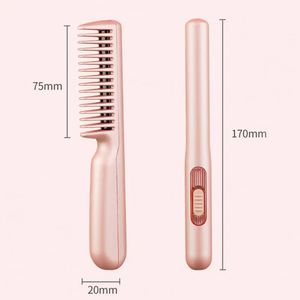 Brush de endireitamento Interface USB Combinador de cabelo elegante 2 em 1 com alisadores de cabo de carregamento para salão 240424