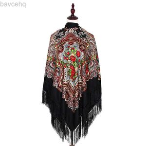 Schals 160*160 cm Frauen russischer Schal Luxus Blumendruckschals Wraps großer Größe Taschentuch