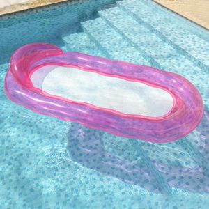 Floating Water Hammock Portable Inflatable Pool Mat PVC Foldable with Backrest Armrest Summer Party Beach Adult Toy 240425