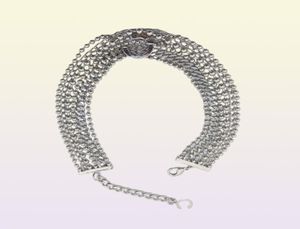 2022 Toppkvalitet Charm Pendant -halsband med sex lager pärlor choker design i platina färg pläterad för kvinnor bröllop juvelen gåva7495859