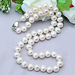 Natural Pearl Necklaces 910mm Freshwater Jewelry 925 Sterling Silver Necklace For Women Engagement Gift 240422