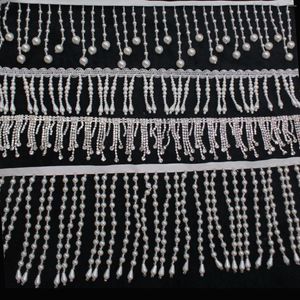 Loose Gemstones White Beaded Fringe Trim Dangling Rhinestone Heavy Bead Trimming For Dance Costumes Party Dress DIY Crown Headband