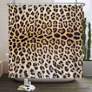 Shower Curtains Modern Leopard Shower Curtain 3d Bathroom Curtain Decorative Partition Screen 180*240 Polyester Washable Cloth