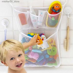 Sand Play Water Fun Baby water bath toy storage bag bathroom mesh bag baby toy organizer with suction cup swimming pool bag sand seat storage bag Q240426