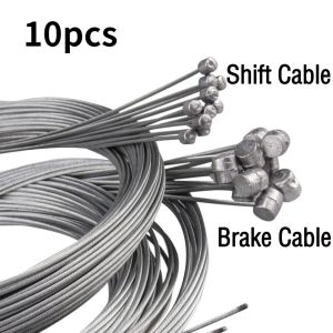 Delar 10 st cykelbromsar Line Road Mountain Bike Brake Cable Universal Bicycle Shift Cable Dålig väg MTB Bromsskifttråd