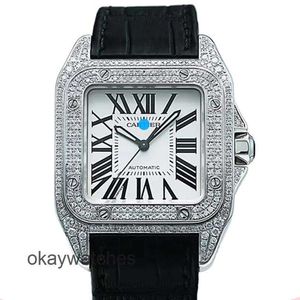 Dials Working Automatic Watches Carter Medieval style automatic mechanical mens watch with diamond inlay W20106X8