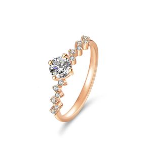 Ring Mosang Stone Female Sier Ring Princ Crown Ins Diamond Ring Ring Plated With Champagne Gold