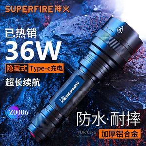 Flashlight auto protettivo Strong Carica Flash esplosivo Flash C8G Ultra Strong Light Light Multi Functional 36W Power P90 Ultra Bright ricaricabile L ricaricabile L