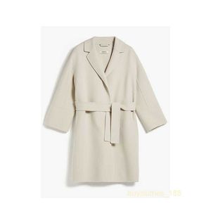 Cappotto designer cappotto femminile marchio di lusso cappotto cashmere cappotto miscela in lana viaggia rilassante rilassamento urbano di bellezza di bellezza maxmara sabbia di lana corta