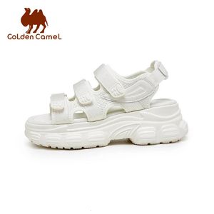 Золотые туфли верблюжки женские летние сандалии легкие повальные туфли с толстой одеждой для рыбалки без скольжения на пляжной сандаль для женщин 240415