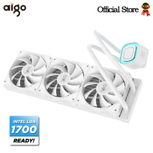 Pads Aigo W Белая вода охлаждает CPU Cooler 240 360 мм вентиляционного вентилятора Встроенный радиатор для Intel LGA 1700 2011 1151 AM4 AM5 AMD