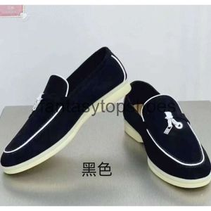 Loro Piano LP edition Spring and autumn 2023 high leather color blocking casual women's shoes comfortable Slip-on shoe Shoes