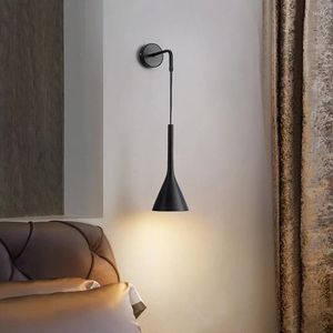 Wall Lamp Nordic Bedside Pendant Lights E27 LED Bedroom For Living Room Stair El Kitchen Fixture Black White Gray