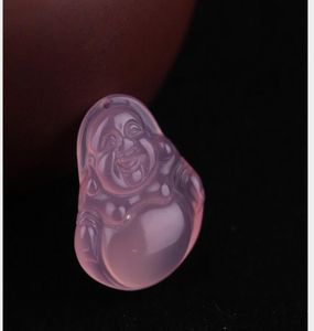 Ice White Chalcedony Buddha Maitreya Laughing Buddha Pendant Red Agate Jade Jade Jade Small Buddha Pendant Factory Whole5523896