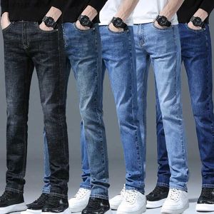 Herren Jeans Business Herren Straight Leg Classic Jeans Casual Denimhose Ultra-dünn Fit Simple Herrenhosen Mode Herren Elastic Jeansl2404