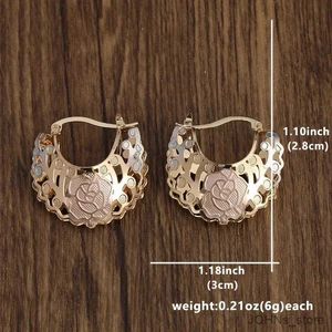 Dangle Kronleuchter klassischer Hohldesigner Ohrringe Charme Blume Grab Goldfarbe Ohrringe für Frauen Schmuck
