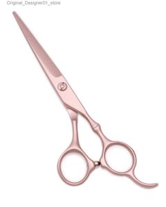 Hair Scissors de 6 polegadas Profissional Bamboo Handle Clipper para cortar japonês 440c Rose Gold C9030 Q240426