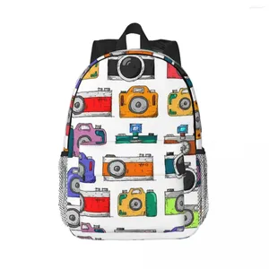 Mochila câmeras retrô câmeras mochilas adolescentes bookbag de moda de moda bolsas escolares laptop rucksack saco de ombro grande capacidade