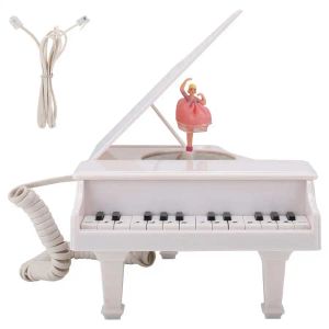 Acessórios WX1186 Multifuncional Piano Branco Shape Phone Phone Phone Decoration Conjunto Telefone