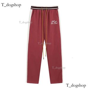 2024 Nya tidvattenmärket Rhude Men's Letter Brodery Hip Hop Sweatpants Män och kvinnor Casual Loose Workout Pants Mens Track Joggers Trous 924