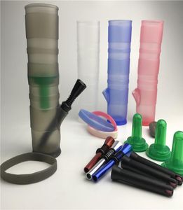 Новая масляная установка Bong Protable Silicone Bongs Трубы с чистым черным красным синим суставом силиконовой бонги с металлической курящей трубой для Herb9656566