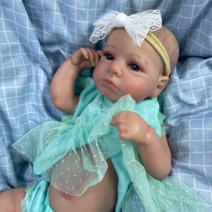 Dockor 50 cm Reborn Loulou Awake Full Vinyl Body Girl Washable Newborn Baby Doll Reborn 3D Skin Tone Visible Ven Doll for Kids Gift