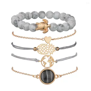 Charme Armbänder Perlen für Frauen verstellbare heftige Stapel Mädchen Freundschaft Geschenk Gold Plattiert Armband Links