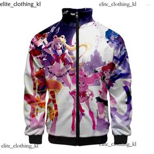 Herrtröjor Anime Sailormoon 3D Print Stand Collar Men Women Sweatshirts Zip Warm Tracksuits Harajuku Fleece Autumn Zip-Up Clothing 775