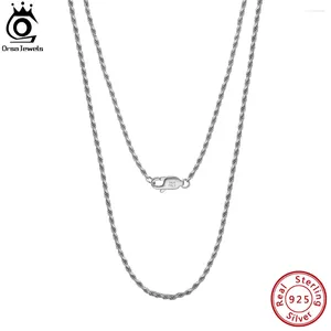 Zincirler Orsa Jewels 1.5mm İtalyan el yapımı gümüş elmas kesim ip zinciri kolye erkek kadın için 925 Sterling Twist SC29-1.5