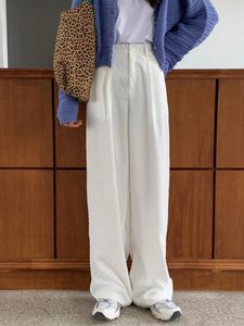 Frauenhose Corduroy gerade Vintage Wide Leg Pant Herbst Winter 2024 hohe taillierte Mode Baggy Hosen Y2K