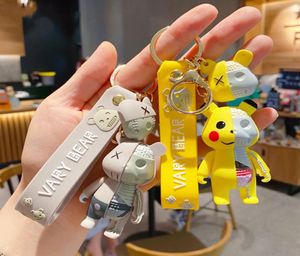 Brand Key Rings Cartoon Half Skull Body Bear Bear Keychain Moda Animal Chavejeira Correnturas Correnturas Pingente Pingente de Pingente Charme Keyfobs Para M8995804