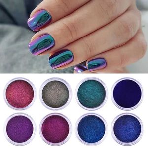 Nail Polish 1 Box Mirror Nail Powder Metal Mirror Nail Glitter Metallic Effect Chrome Dust Nail Art Pigment Decoration Christmas Nails Y240425