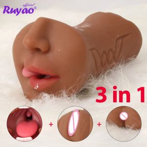 Toys Oral Male Masturbator Masturbation Soft Stick Sex Toys For Men Deep Throat Artificial Blowjob Realistic Rubber Vagina Sexy Pussy