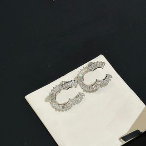 2023 CCLIES Stud Luxury örhängen Pearl Diamond Drop Gold C Earring Designer för Woman Fashion Brand Not Fade Silver Wedding Women Earings 625