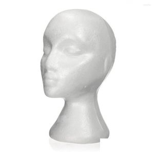 Hårverktyg 27,5 x 52 cm dummy / mannequin huvud kvinnlig foampolystyrenutställare för cap accessoarer och peruker kvinna skum droppleverans p otu6u