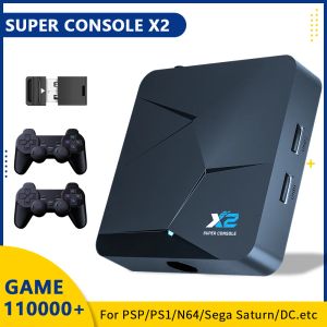 Spelare Retro Gaming Console Super Console X2 med 100000+ spel för PSP/PS1/N64/SEGA Saturn/DC videospelkonsoler 4K HD -utgång